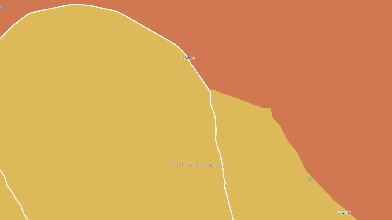 Wyarno, WY Map of Robbery Rates