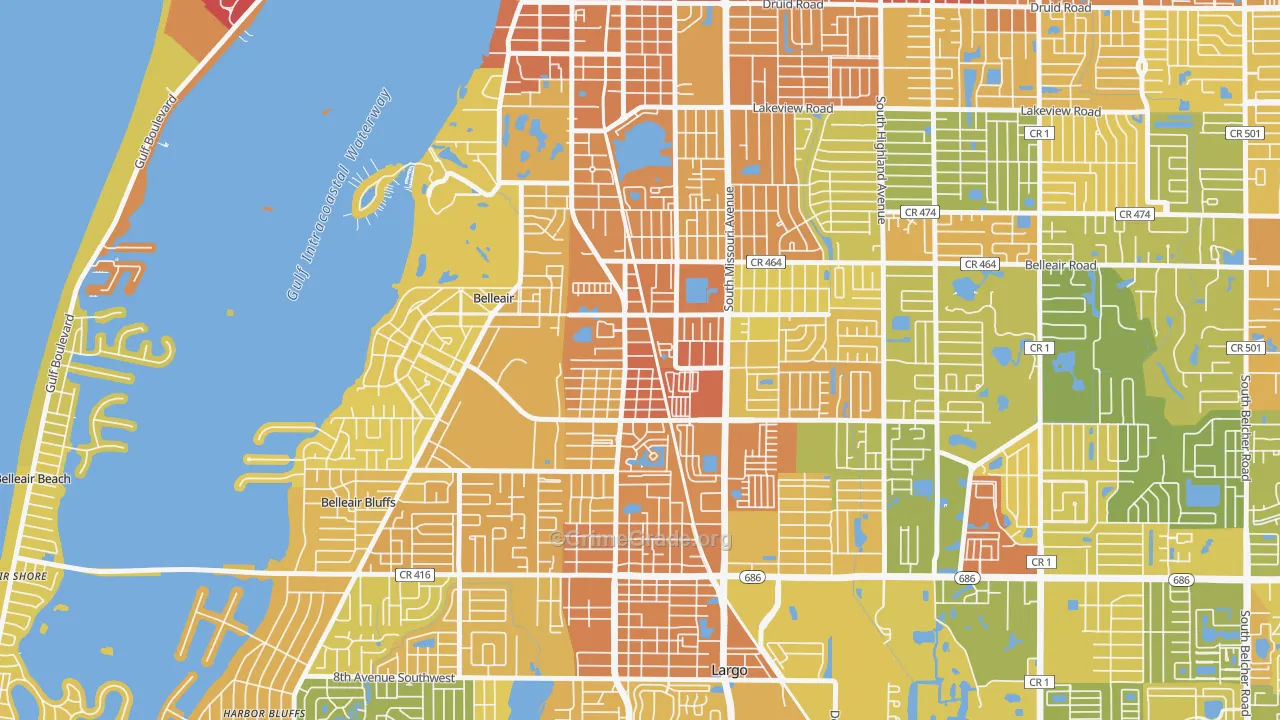 Wyatt Street, Largo, FL Map of Robbery Rates