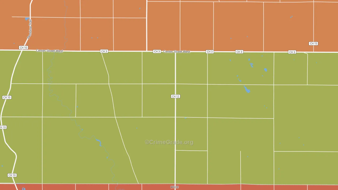 Wylie, MN Map of Robbery Rates