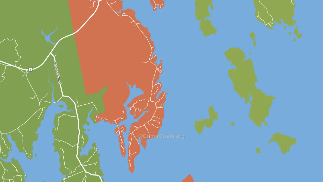 Wyman, ME Map of Robbery Rates