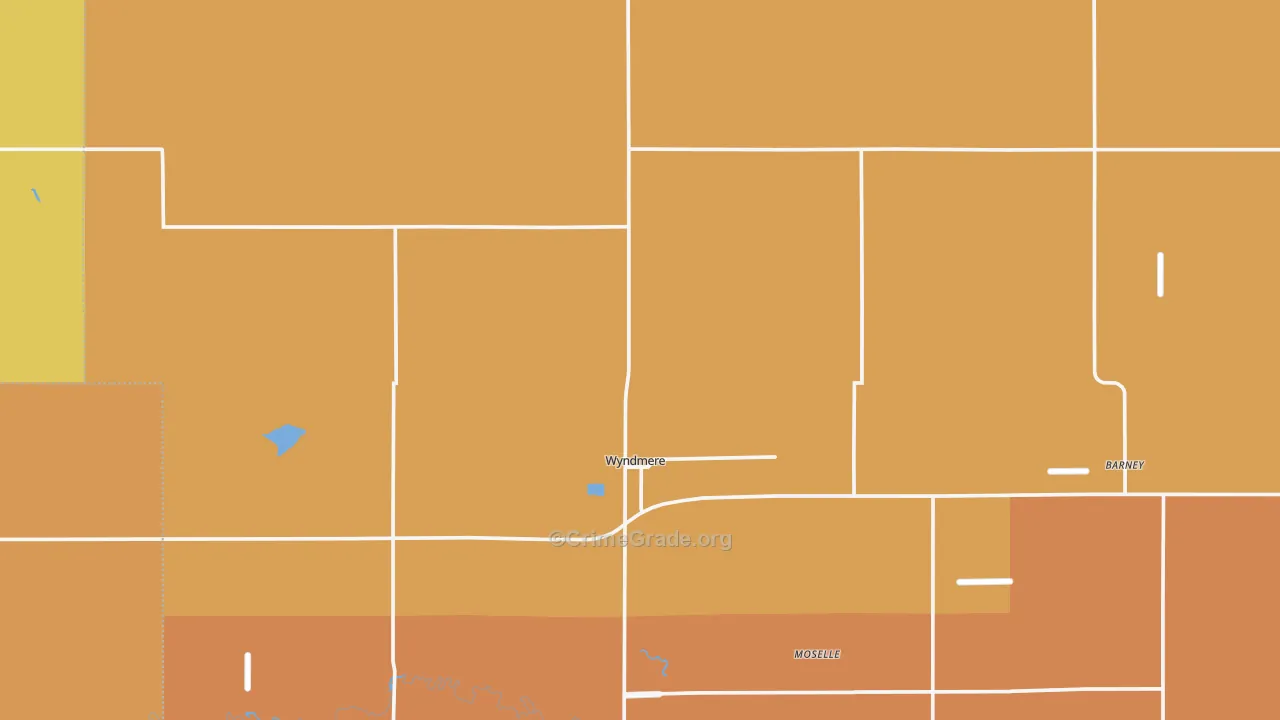 Wyndmere, ND Map of Robbery Rates