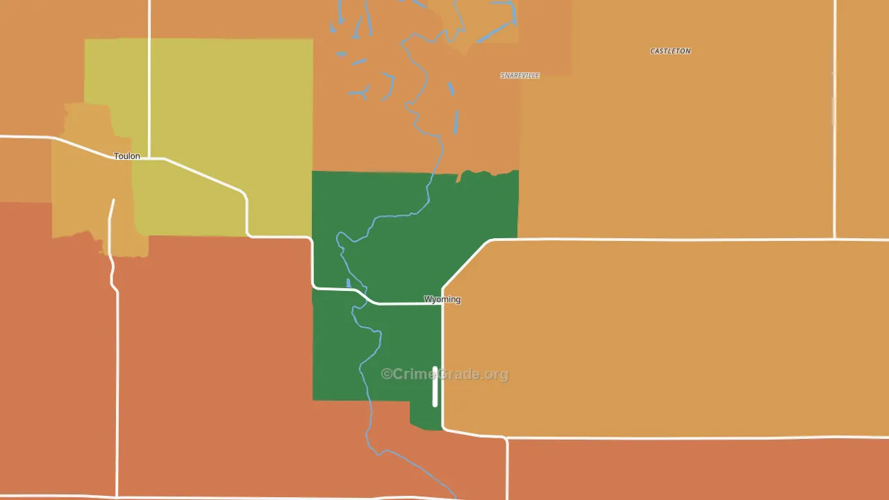 Wyoming, IL Map of Robbery Rates