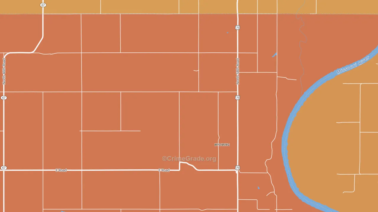 Wyoming, NE Map of Robbery Rates
