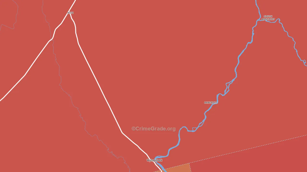 Wytopitlock, ME Map of Robbery Rates