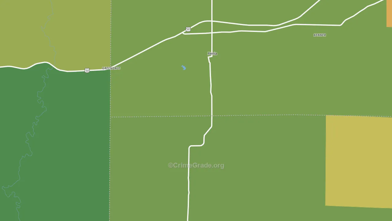Xenia, IL Map of Robbery Rates