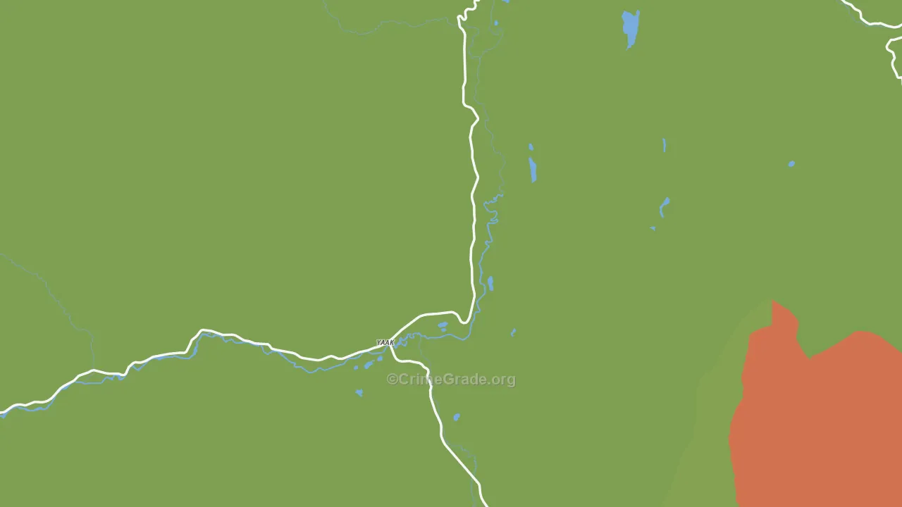 Yaak, MT Map of Robbery Rates