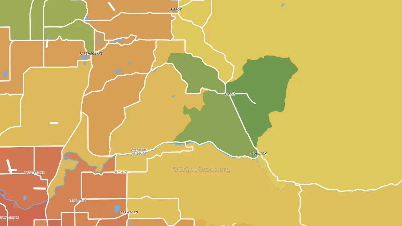 Yacolt, WA Map of Robbery Rates