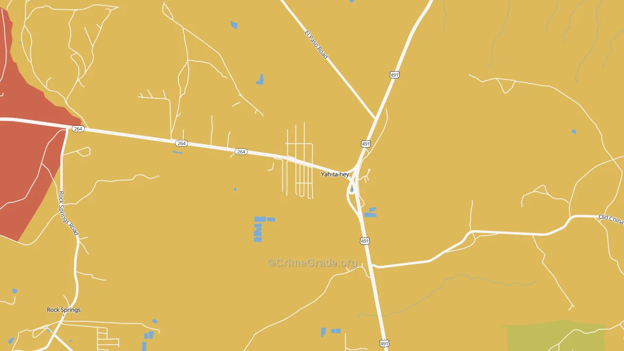 Yah-ta-hey, NM Map of Robbery Rates