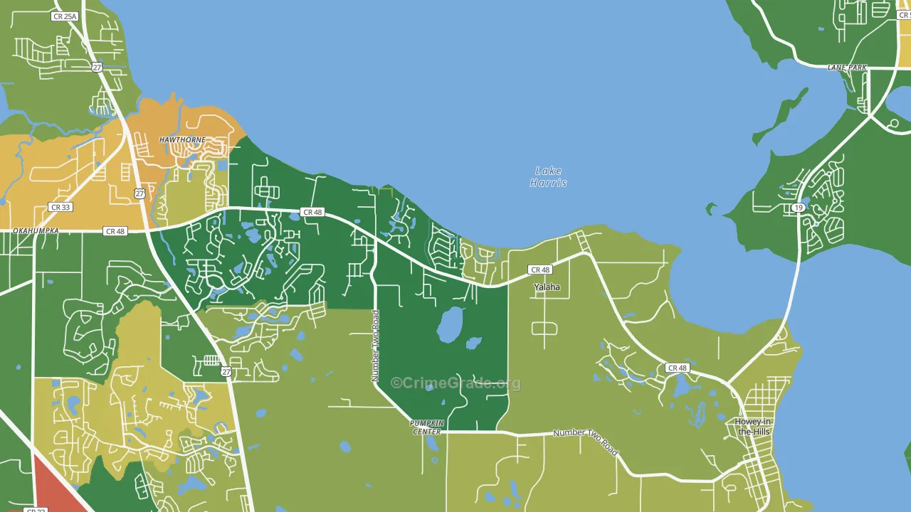 Yalaha, FL Map of Robbery Rates