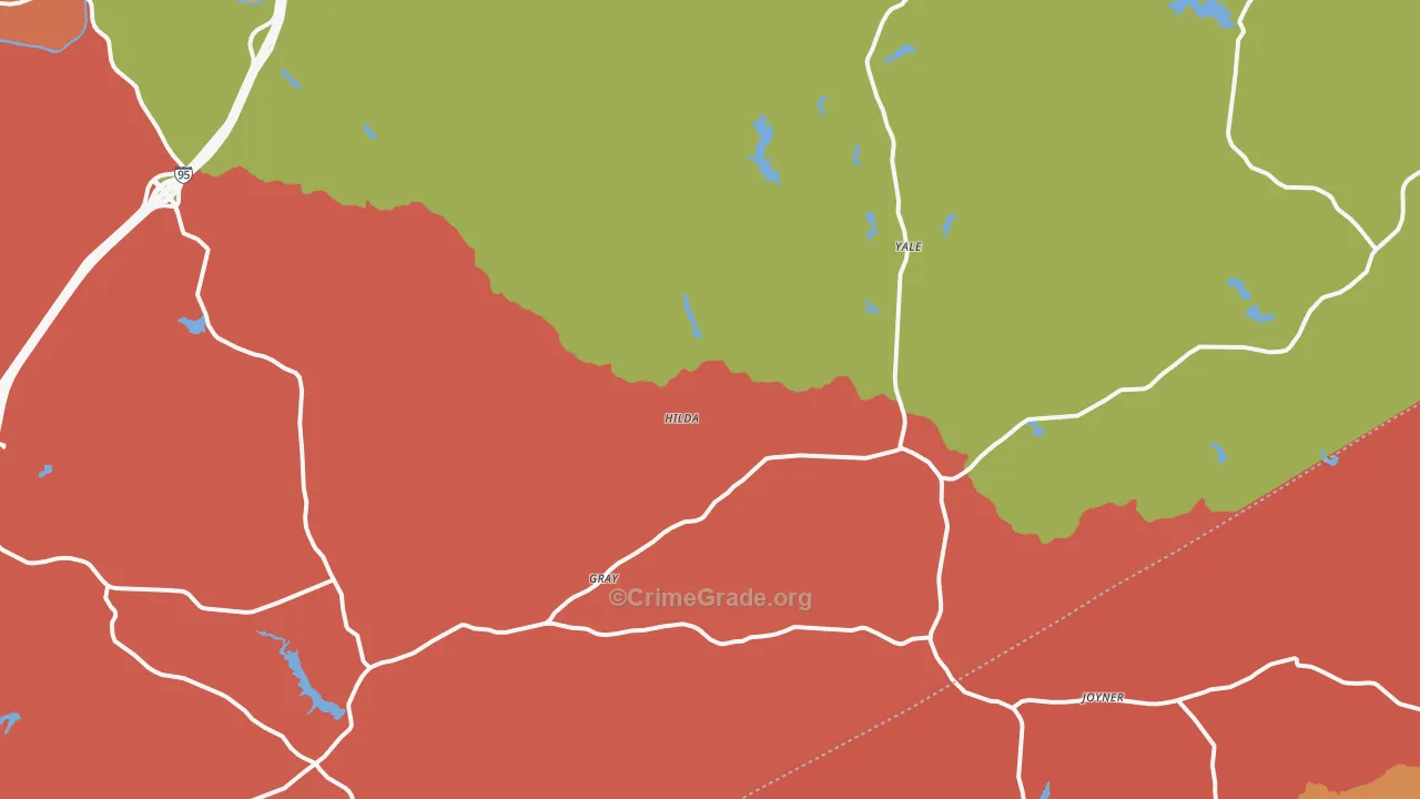 Yale, VA Map of Robbery Rates