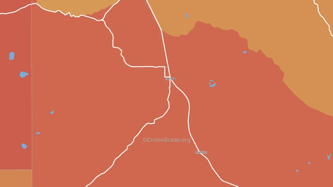 Yampa, CO Map of Robbery Rates