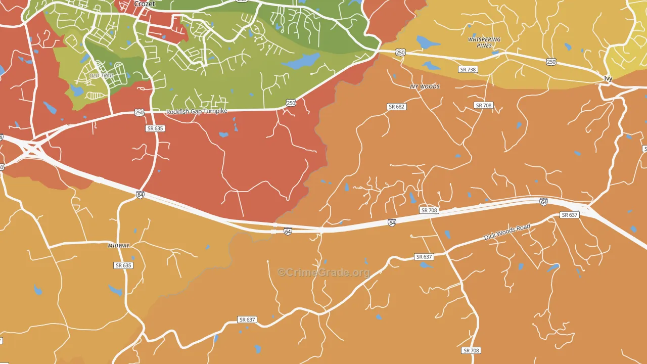 Yancey Mills, VA Map of Robbery Rates