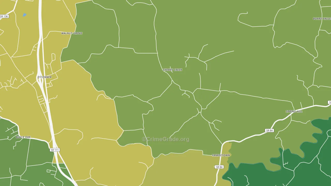 Yankeetown, TN Map of Robbery Rates