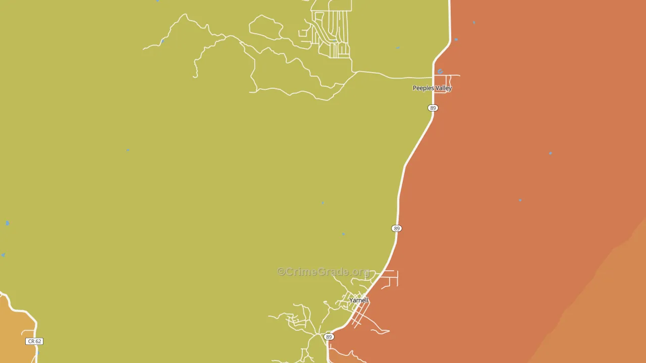 Yarnell, AZ Map of Robbery Rates