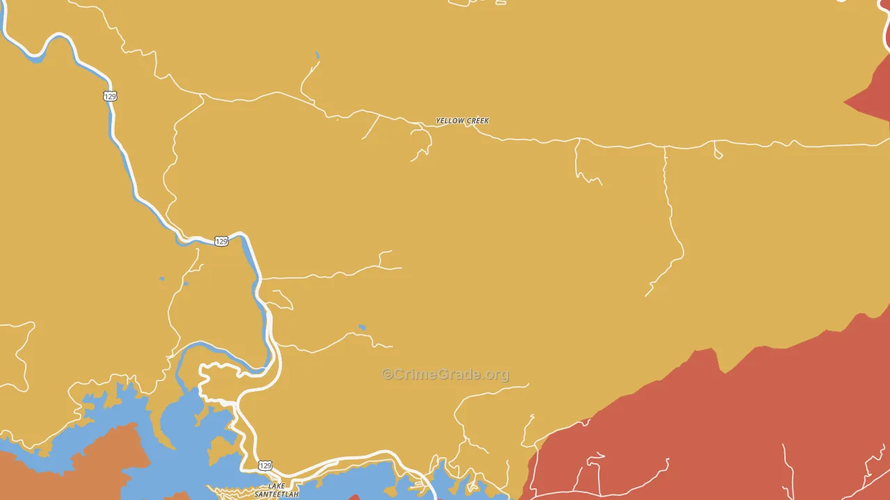 Yellow Creek, NC Map of Robbery Rates