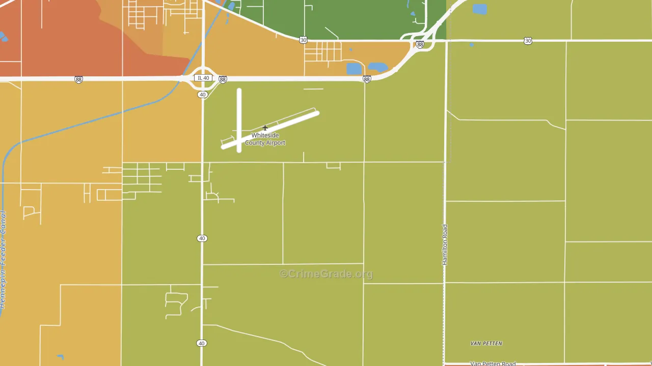 Yeoward Addition, IL Map of Robbery Rates