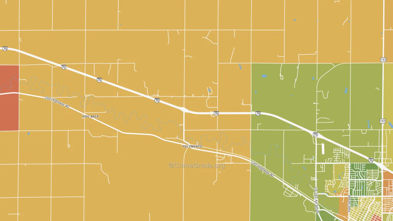 Yocemento, KS Map of Robbery Rates