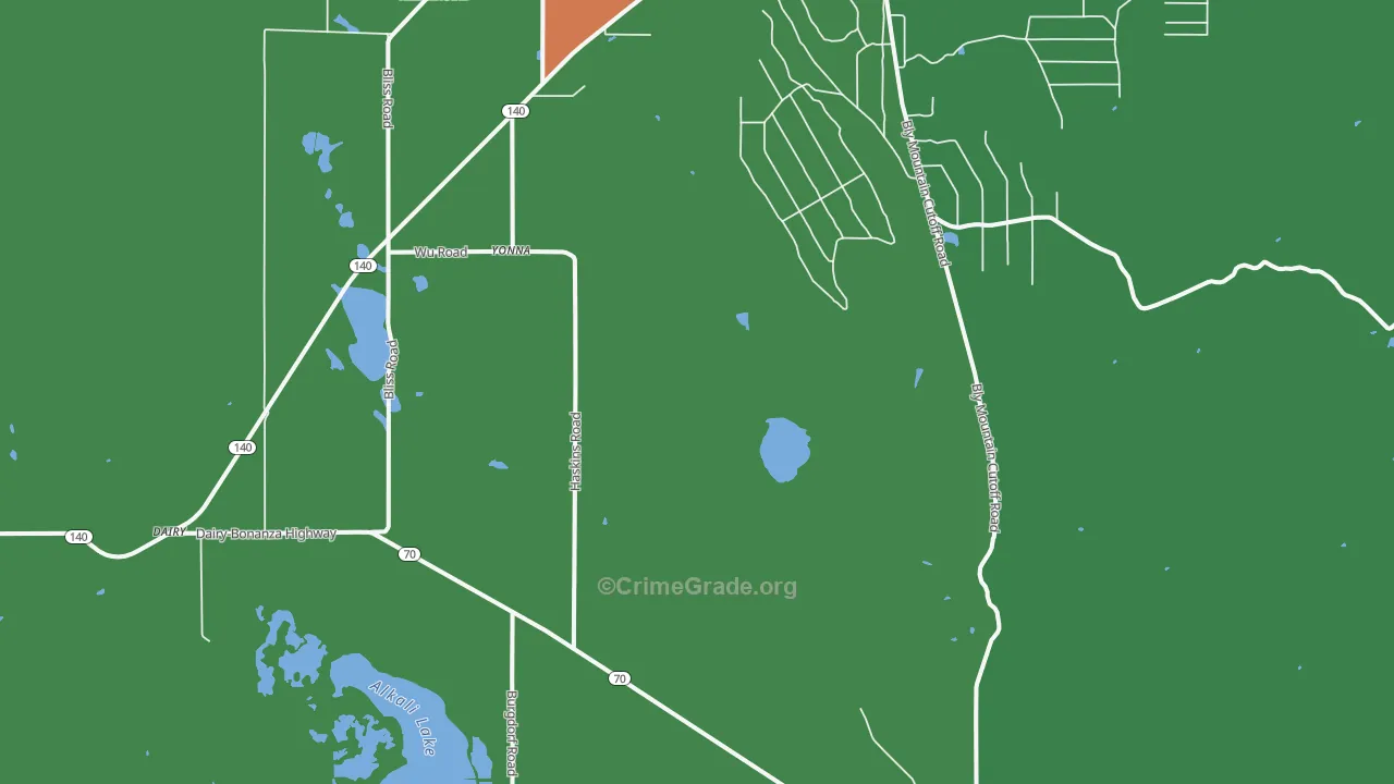Yonna, OR Map of Robbery Rates