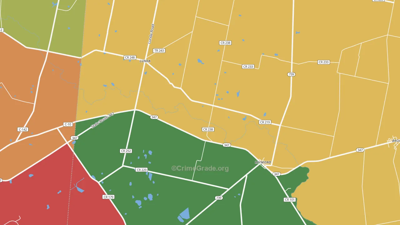 York Center, OH Map of Robbery Rates