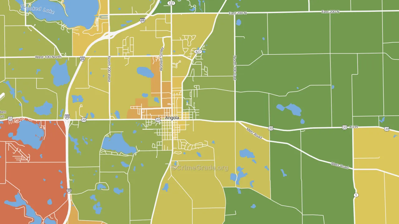 York, IN Map of Robbery Rates