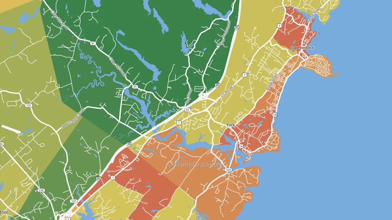 York, ME Map of Robbery Rates