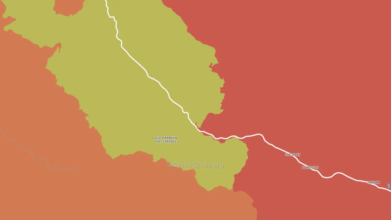Yorkville, CA Map of Robbery Rates