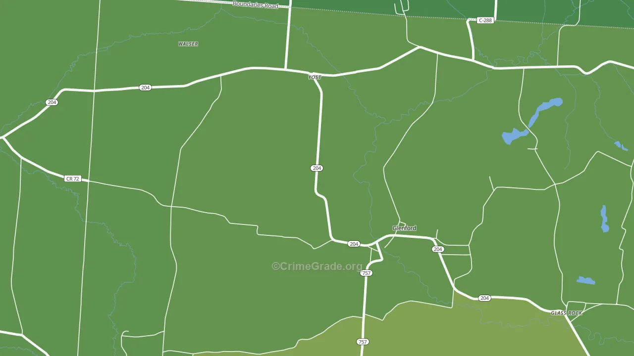 Yost, OH Map of Robbery Rates