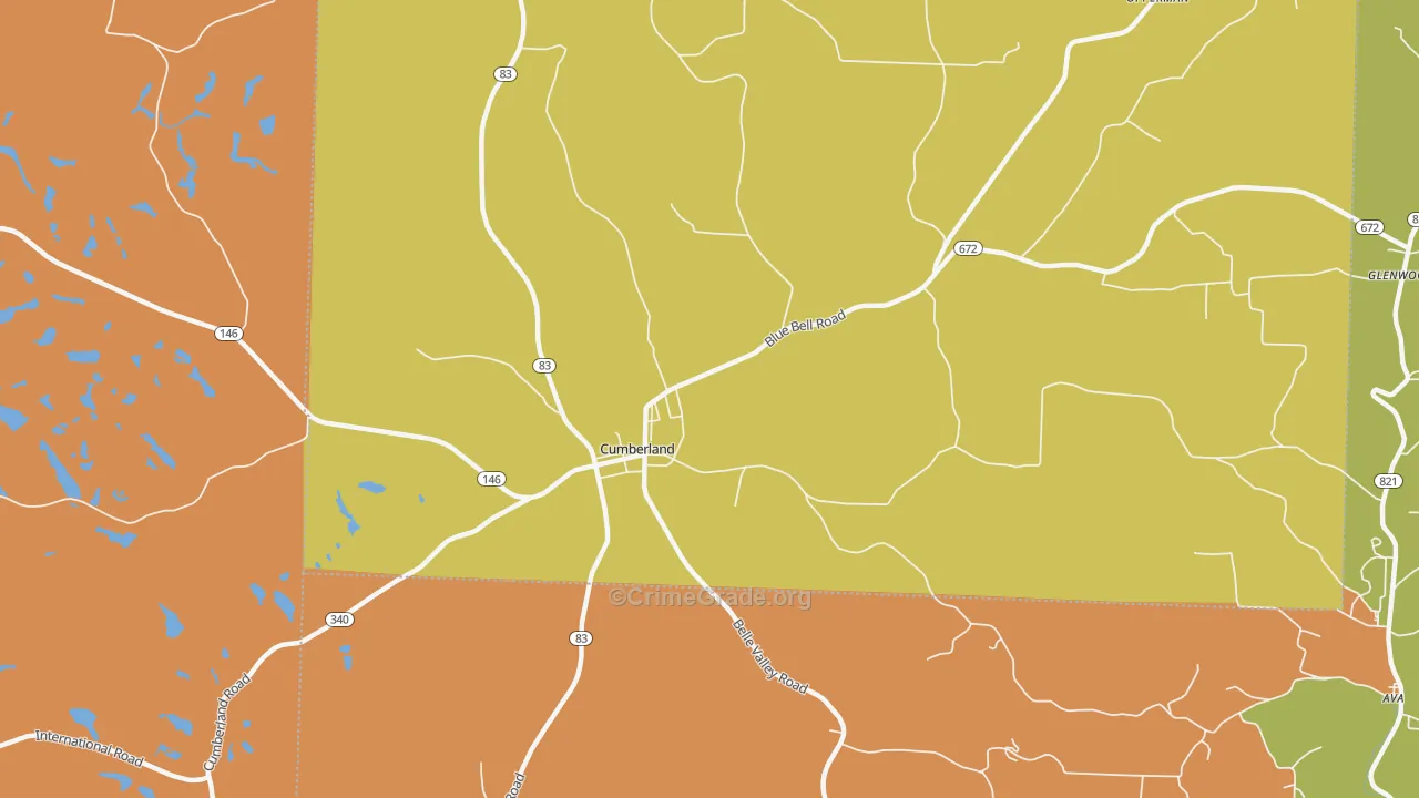 Young Hickory, OH Map of Robbery Rates
