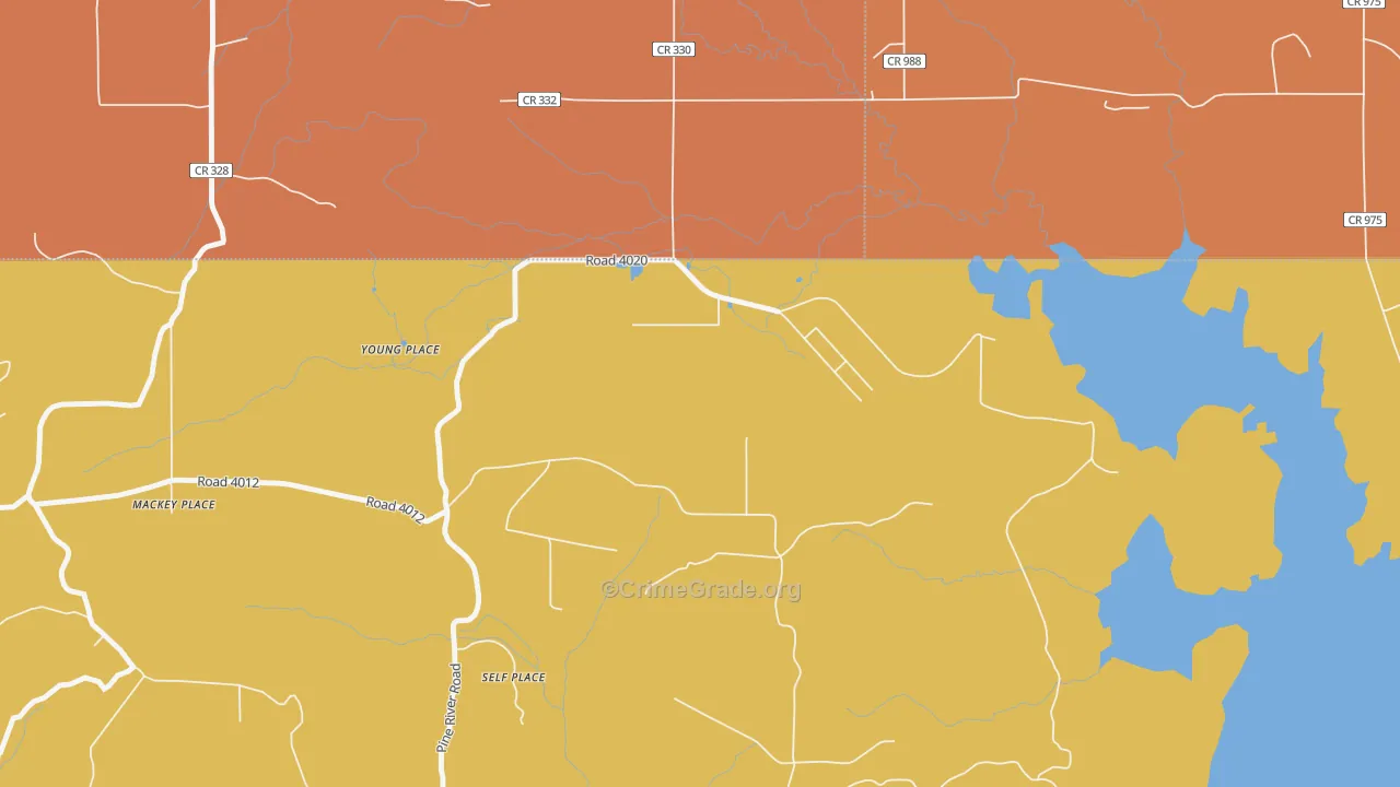 Young Place, NM Map of Robbery Rates