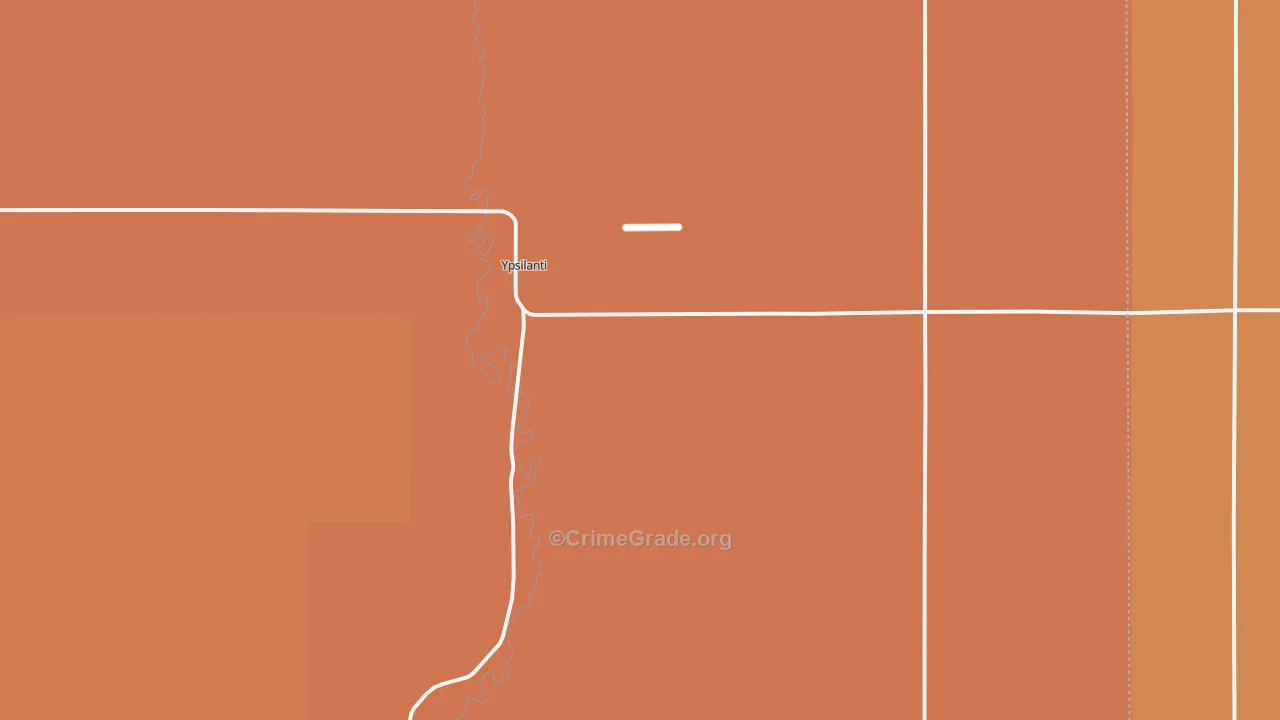 Ypsilanti, ND Map of Robbery Rates