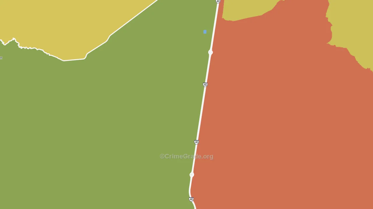 Yucca, AZ Map of Robbery Rates