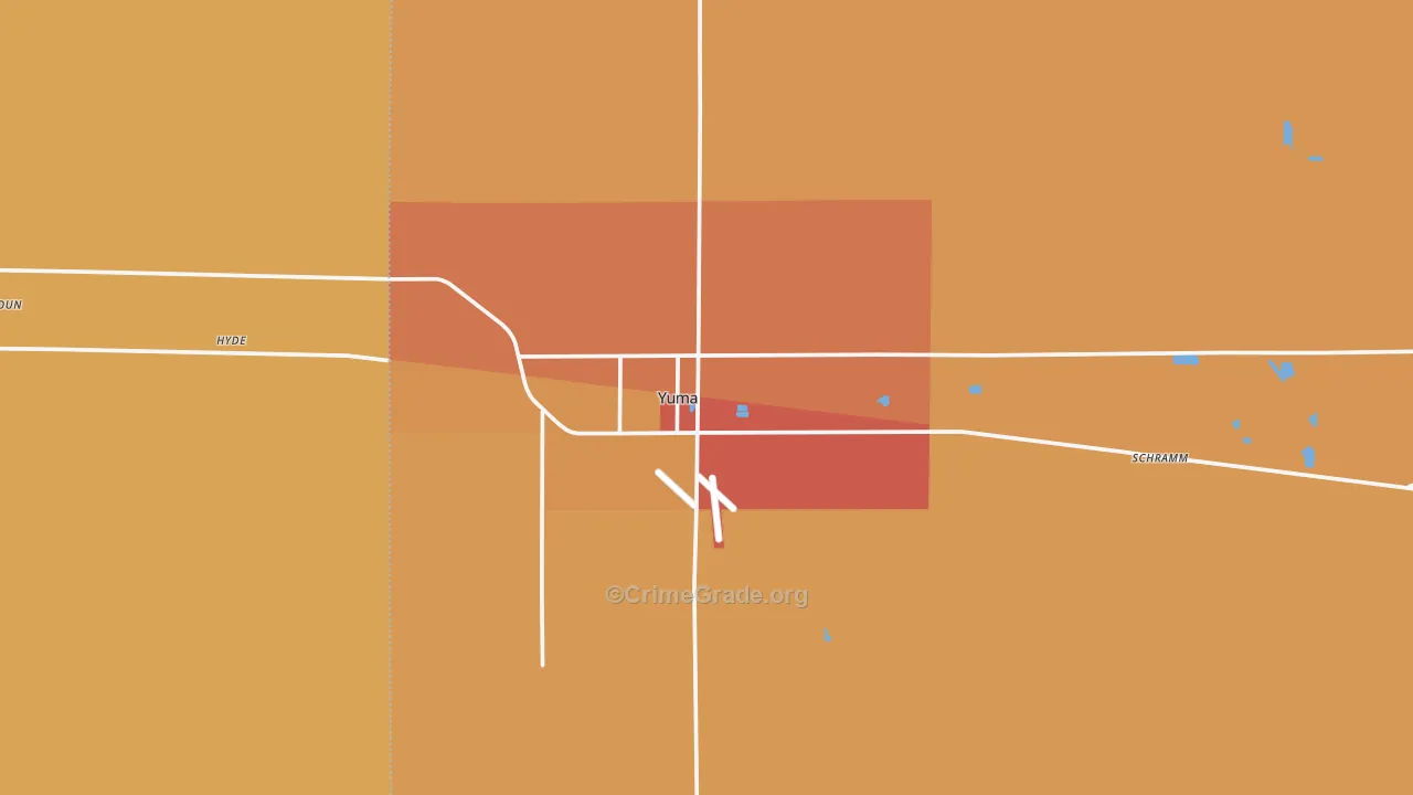 Yuma, CO Map of Robbery Rates