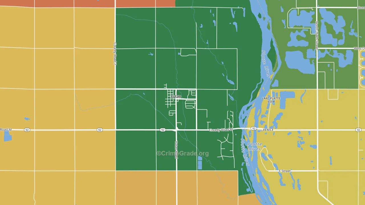 Yutan, NE Map of Robbery Rates