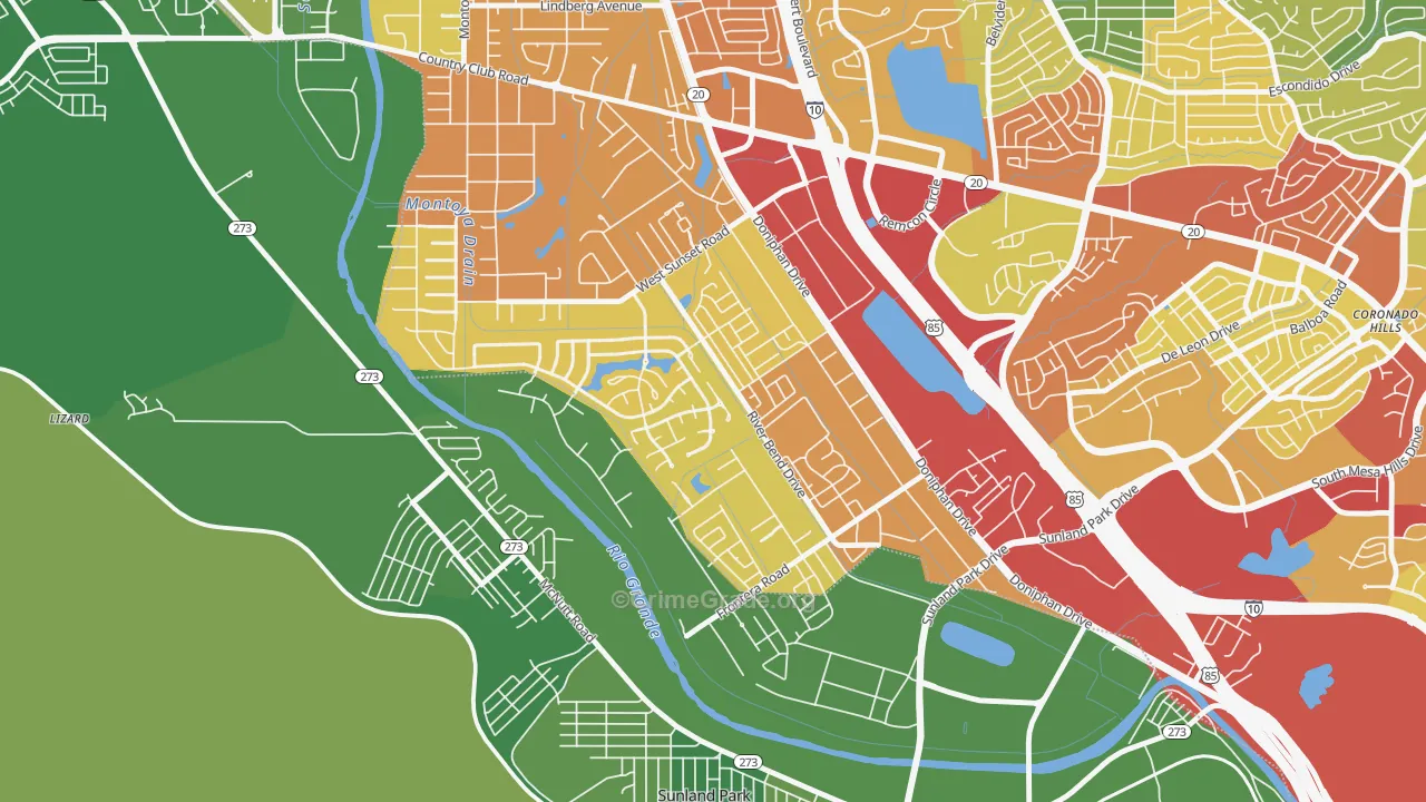 Zach White, El Paso, TX Map of Robbery Rates