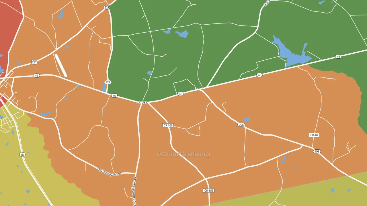 Zaidee, GA Map of Robbery Rates