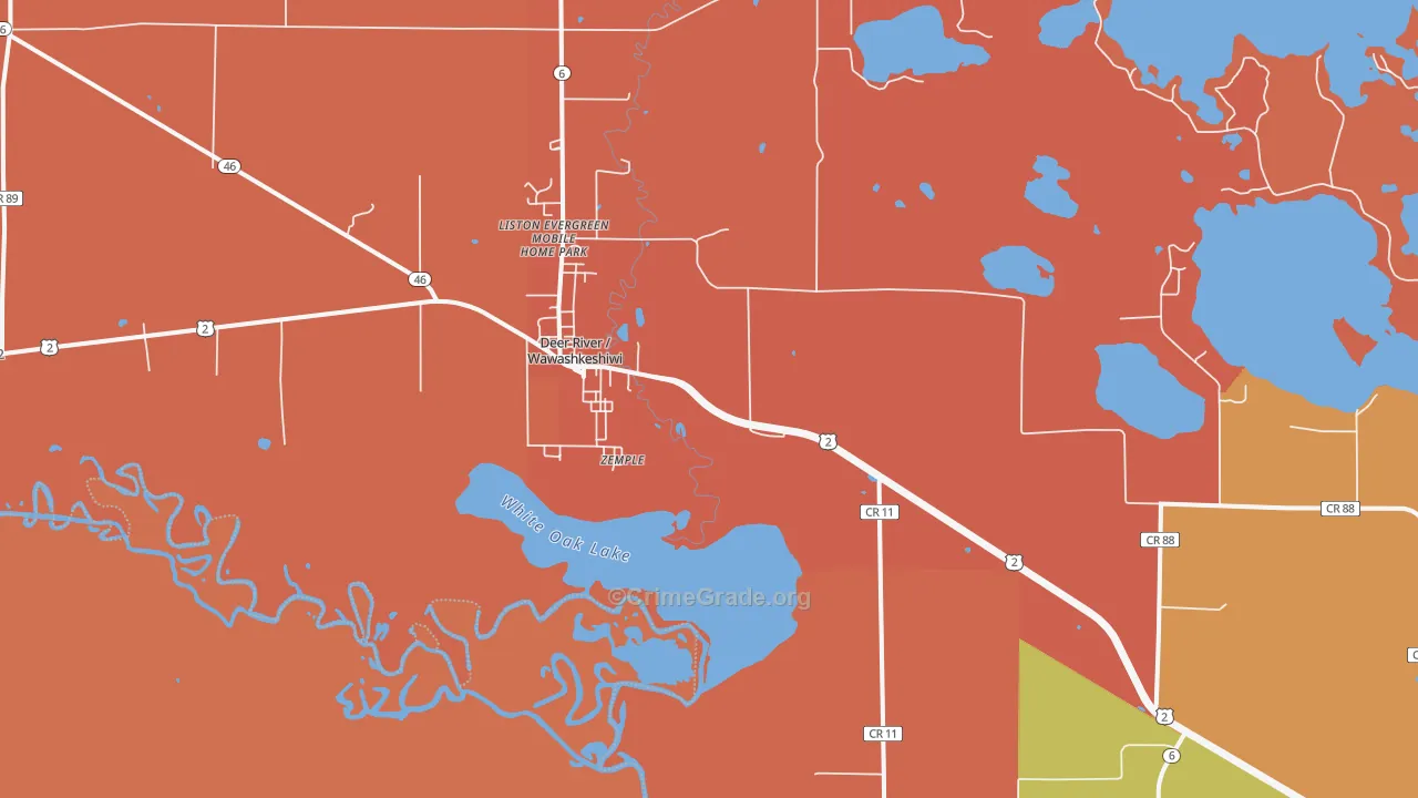 Zemple, MN Map of Robbery Rates