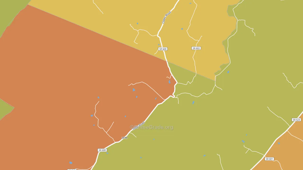 Zepp, VA Map of Robbery Rates