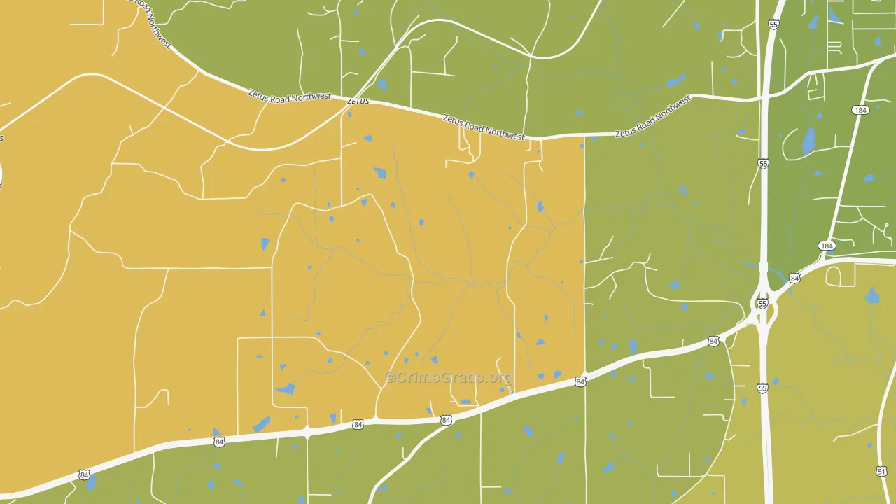 Zetus, MS Map of Robbery Rates