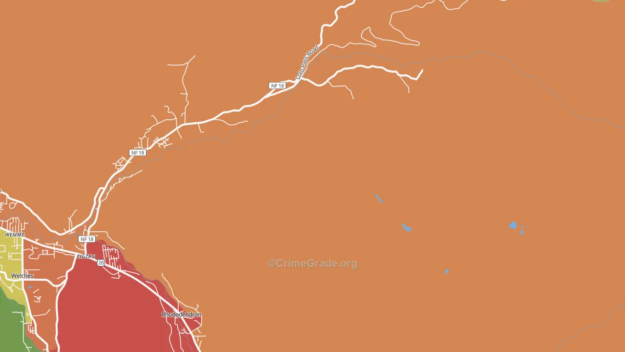 Zigzag, OR Map of Robbery Rates