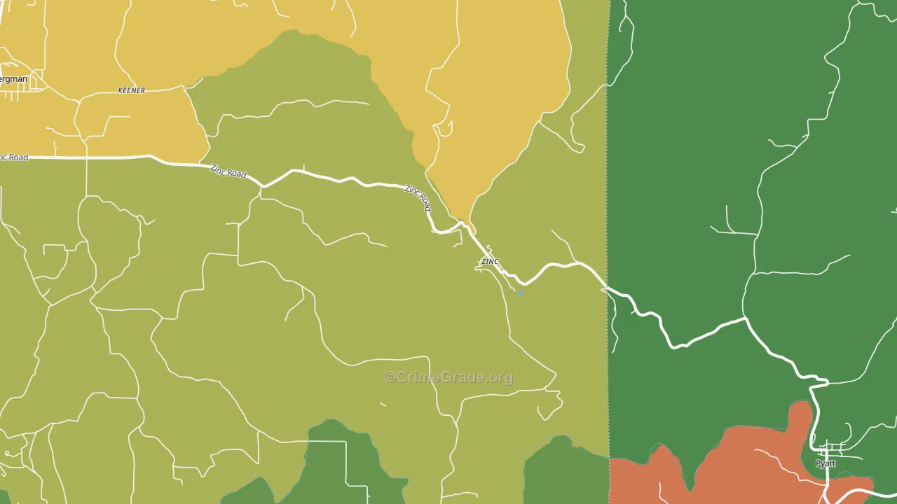 Zinc, AR Map of Robbery Rates