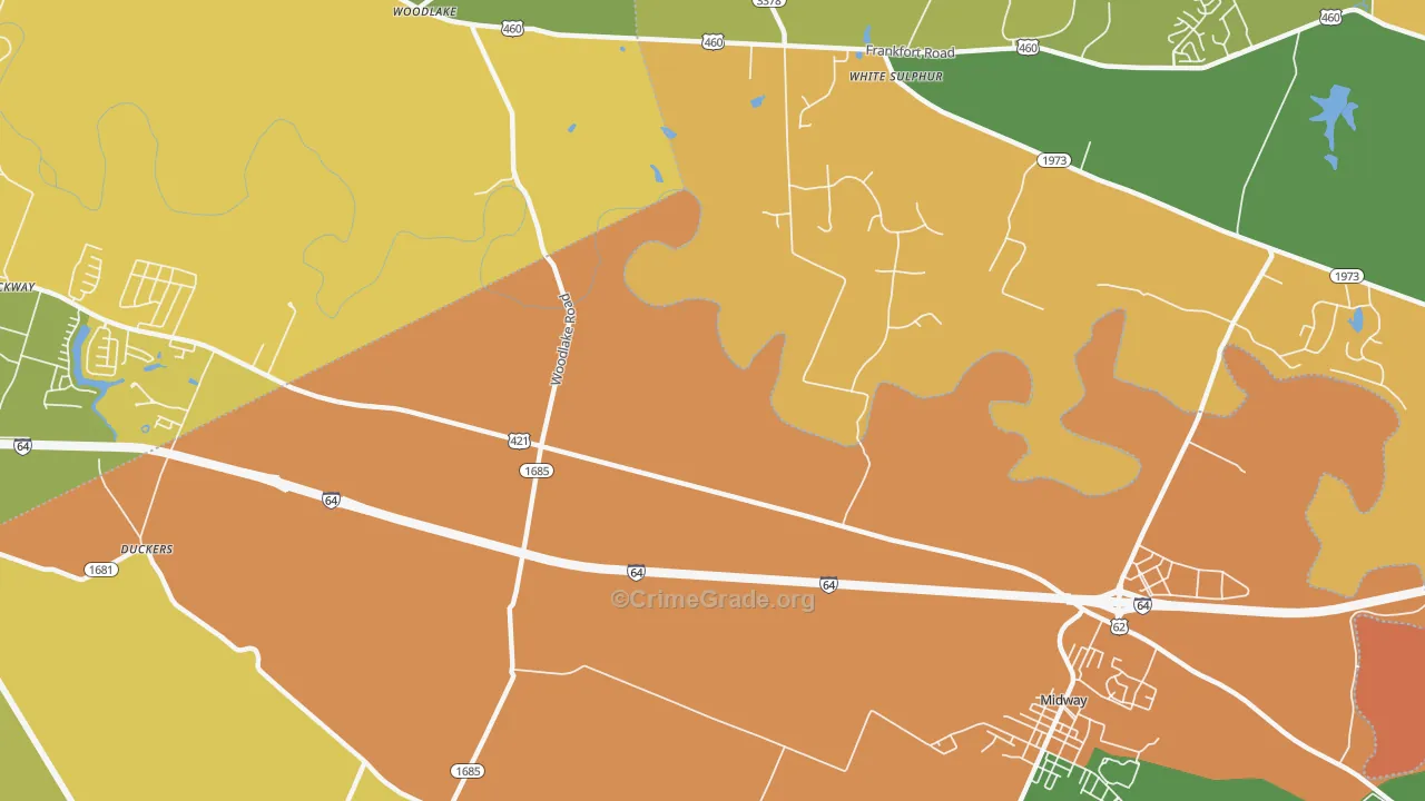 Zion Hill, KY Map of Robbery Rates