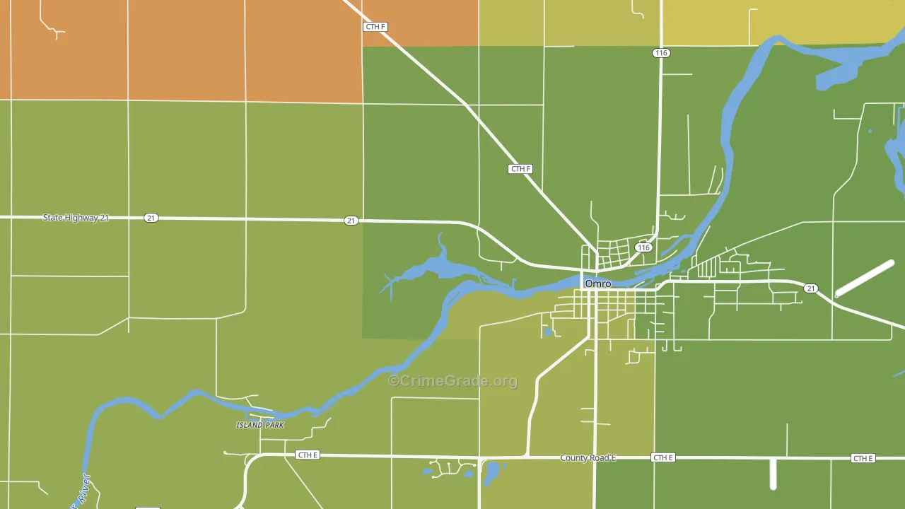 Zion, WI Map of Robbery Rates