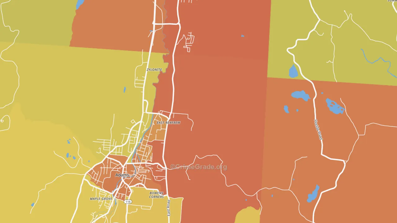 Zylonite, MA Map of Robbery Rates