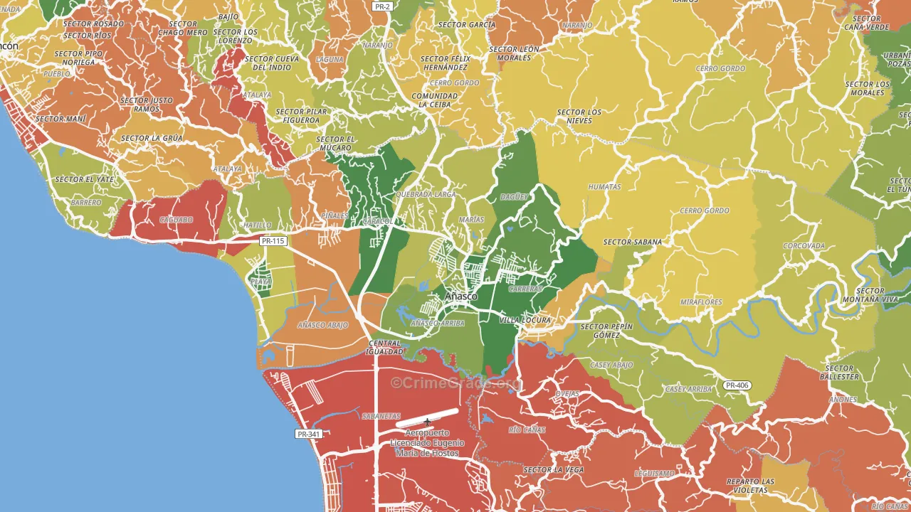 00610, PR Map of Theft Rates