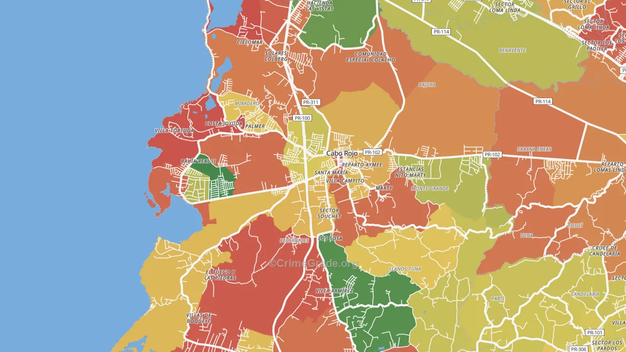 00623, PR Map of Theft Rates
