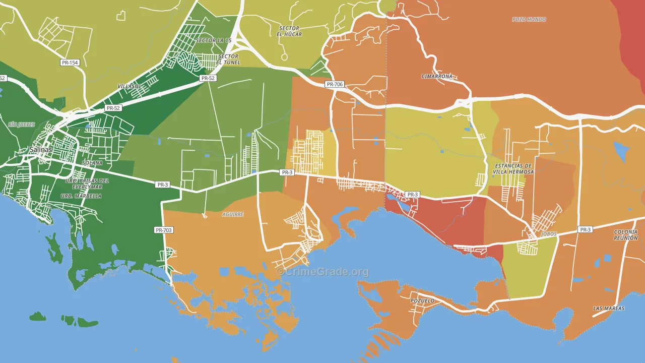 00704, PR Map of Theft Rates