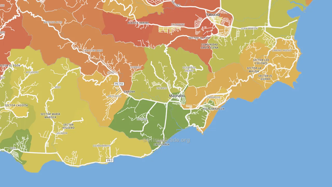 00707, PR Map of Theft Rates
