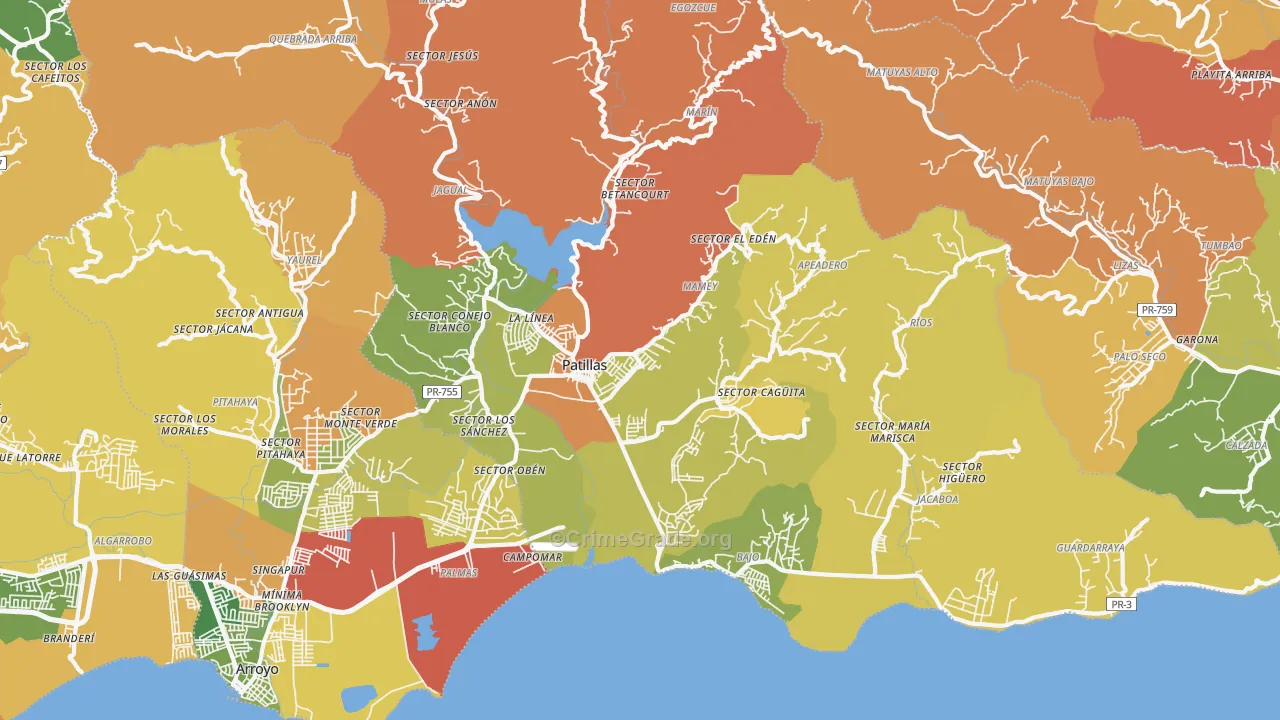 00723, PR Map of Theft Rates