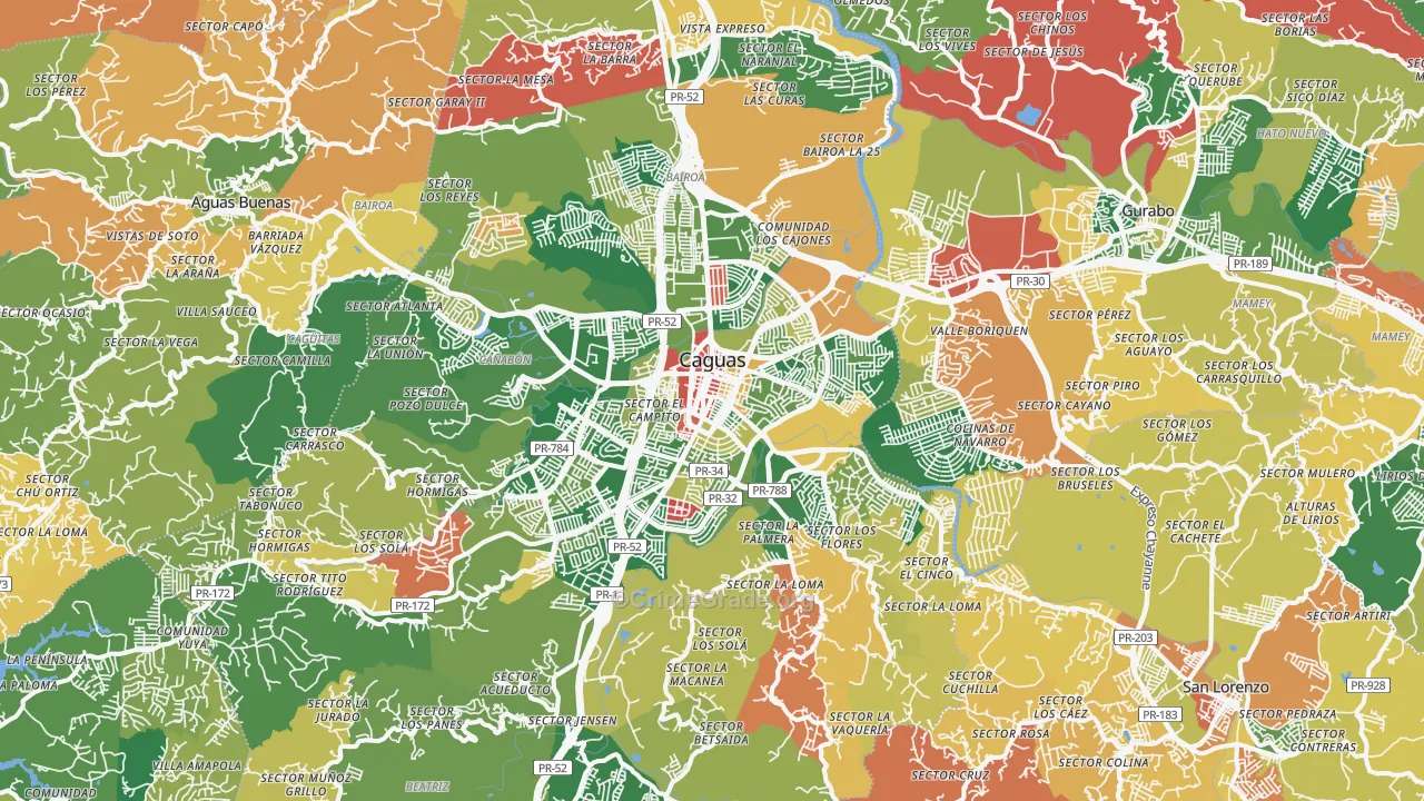 00725, PR Map of Theft Rates