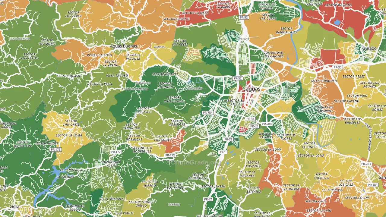 00727, PR Map of Theft Rates